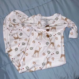Caden Lane FINLEY'S FAWN NEWBORN BABY KNOT GOWN